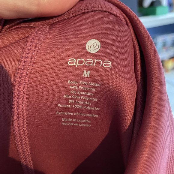 Apana Womens Size Medium Top SweatShirt Pink Hooded Knit Stretch Long Sleeve NWT - Picture 9 of 9